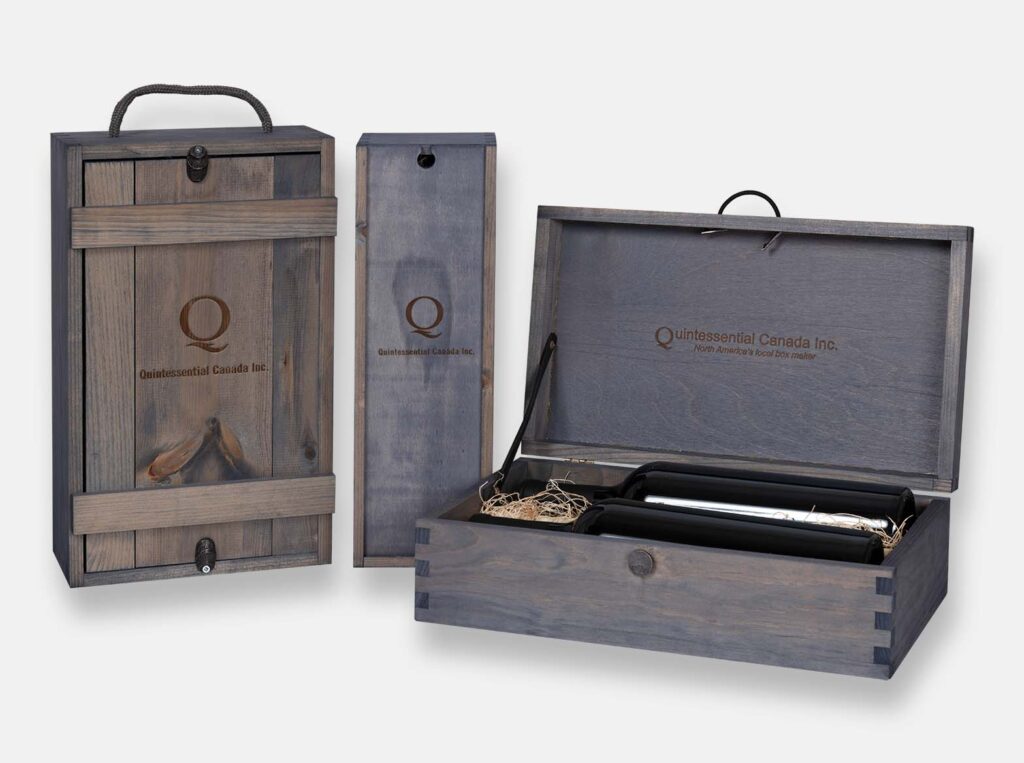 Wine box finished with charcoal aniline stain